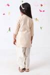 Shop_JILMIL DREAMWEAR_Off White Cotton Stripe Pattern Kurta And Patiala Set _at_Aza_Fashions