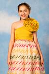 Buy_JILMIL DREAMWEAR_Yellow Organza One Shoulder Dress_Online_at_Aza_Fashions