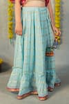 Buy_JILMIL DREAMWEAR_Blue Organza Embroidery Zari Panelled Lehenga With Blouse _Online_at_Aza_Fashions