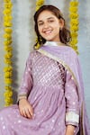 Buy_JILMIL DREAMWEAR_Purple Cotton Woven Floral Trellis Pattern Yoke Anarkali Set _Online_at_Aza_Fashions