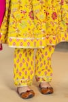 Buy_JILMIL DREAMWEAR_Yellow Cotton, Chiffon Pom-poms, Sequins Japuri Floral Print Anarkali Set _Online_at_Aza_Fashions