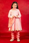 JILMIL DREAMWEAR_Pink Cotton Embroidery Chikankari Work Kurta Set _at_Aza_Fashions