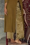 Srota By Srishti Aggarwal_Green Chanderi Printed Multi-striped Wouri Palazzo_Online_at_Aza_Fashions