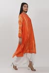 Buy_Krishna Mehta_Orange Modal High Round Tie-dye Pattern Asymmetric Tunic _Online_at_Aza_Fashions