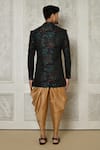 Shop_Aryavir Malhotra_Multi Color Sherwani Jaquard Woven Branch Leaf Pattern With Dhoti Pant _at_Aza_Fashions