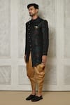 Buy_Aryavir Malhotra_Multi Color Sherwani Jaquard Woven Branch Leaf Pattern With Dhoti Pant _Online_at_Aza_Fashions