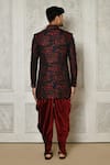 Shop_Aryavir Malhotra_Multi Color Sherwani Jaquard Woven Floral Branch Pattern With Dhoti Pant _at_Aza_Fashions