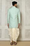 Shop_Aryavir Malhotra_Green Sherwani Jaquard Woven Diamond Pattern With Dhoti Pant _at_Aza_Fashions