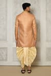 Shop_Aryavir Malhotra_Peach Sherwani Jaquard Woven Mandala Butti Pattern With Dhoti Pant _at_Aza_Fashions