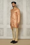 Shop_Aryavir Malhotra_Peach Sherwani Jaquard Woven Mandala Butti Pattern _Online_at_Aza_Fashions