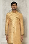 Buy_Aryavir Malhotra_Beige Sherwani Jaquard Woven Mandala Butti Work With Dhoti Pant _Online_at_Aza_Fashions