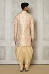 Shop_Aryavir Malhotra_Multi Color Jaquared Woven Floral Sherwani With Dhoti Pant _at_Aza_Fashions