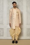 Buy_Aryavir Malhotra_Multi Color Jaquared Woven Floral Sherwani With Dhoti Pant _Online_at_Aza_Fashions