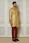 Buy_Aryavir Malhotra_Gold Sherwani  Jamewar Hand Embroidered And Churidar Set 