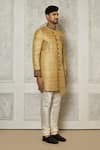 Buy_Aryavir Malhotra_Gold Sherwani  Jamewar Hand Embroidered And Cream Churidar Set 