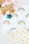 Jaipur Gate_White Muslin Printed Reversible Rainbow Baby Playmat _at_Aza_Fashions