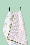 Buy_Jaipur Gate_White Muslin Printed Reversible Rainbow Baby Razai _Online_at_Aza_Fashions