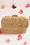 Buy_Amyra_Gold Embroidery, Sequins Elan Zari Clutch _at_Aza_Fashions