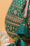 Buy_Amyra_Green Sequins, Zari, Embroidery Resham Silk Potli Bag_Online_at_Aza_Fashions