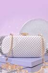 Buy_Amyra_Off White Stones Unicorn Embellished Clutch_at_Aza_Fashions