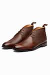 Buy_3dm Lifestyle_Brown Textured Leather Chukka Boots _at_Aza_Fashions