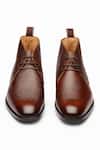 3dm Lifestyle_Brown Textured Leather Chukka Boots _at_Aza_Fashions