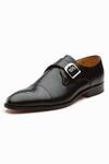 3dm Lifestyle_Black Single Monk Strap Derby Shoes _Online_at_Aza_Fashions