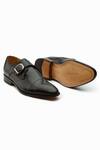 Shop_3dm Lifestyle_Black Single Monk Strap Derby Shoes _Online_at_Aza_Fashions