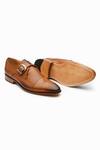 3dm Lifestyle_Brown Leather Single Monk Strap Derby Shoes _Online_at_Aza_Fashions