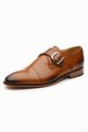 Buy_3dm Lifestyle_Brown Leather Single Monk Strap Derby Shoes _Online_at_Aza_Fashions