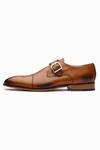 Shop_3dm Lifestyle_Brown Leather Single Monk Strap Derby Shoes _Online_at_Aza_Fashions