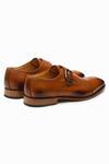 3dm Lifestyle_Brown Leather Single Monk Strap Derby Shoes _at_Aza_Fashions