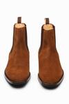 3dm Lifestyle_Brown Suede Leather Chelsea Boots _at_Aza_Fashions