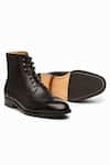 Shop 3dm Lifestyle Black Leather Wingtip Brogue Boots at Aza Fashions Shop_3dm Lifestyle_Black Leather Wingtip Brogue Boots _at_Aza_Fashions