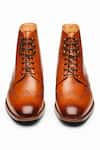 3DM LIFESTYLE_Brown Wingtip Brogue Boots  _at_Aza_Fashions