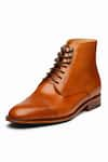 3DM LIFESTYLE_Brown Toe Cap Derby Boots  _Online_at_Aza_Fashions