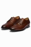 Buy_3DM LIFESTYLE_Brown Lace Up Solid Derby Shoes  _at_Aza_Fashions