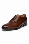 3DM LIFESTYLE_Brown Lace Up Solid Derby Shoes  _Online_at_Aza_Fashions