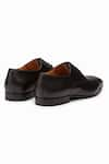 3DM LIFESTYLE_Black Cap Toe Brogue Derby Shoes  _at_Aza_Fashions