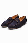 Buy_3DM LIFESTYLE_Blue Handcrafted Belgian Leather Loafers  _at_Aza_Fashions