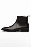 Buy_3DM LIFESTYLE_Black Wingtip Chelsea Brogue Boots  _Online_at_Aza_Fashions