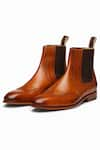 Buy_3DM LIFESTYLE_Brown Chelsea Brogue Wingtip Boots  _at_Aza_Fashions