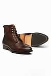 Shop_3DM LIFESTYLE_Brown Suede And Leather Balmoral Derby Boots  _at_Aza_Fashions