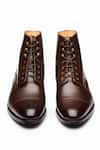 3DM LIFESTYLE_Brown Suede And Leather Balmoral Derby Boots  _at_Aza_Fashions