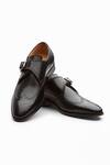 Shop_3DM LIFESTYLE_Black Brogue Monk Strap Shoes  _at_Aza_Fashions