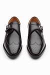 Buy_3DM LIFESTYLE_Black Brogue Monk Strap Shoes  