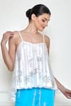 Buy_DILNAZ_White Net Hand Embroidered Diamante Stones Work Camisole Top  _at_Aza_Fashions