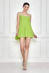 Buy_Dilnaz_Green Georgette Embroidery Sequin Scoop Jewel Strap Camisole Dress _Online_at_Aza_Fashions