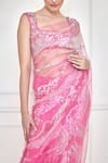 Shop_DILNAZ_Pink Embroidered Sequin Saree  _at_Aza_Fashions