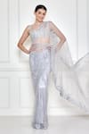 Buy Dilnaz Grey Embroidered Mirror Saree at Aza Fashions Buy_Dilnaz_Grey Embroidered Mirror Saree _at_Aza_Fashions